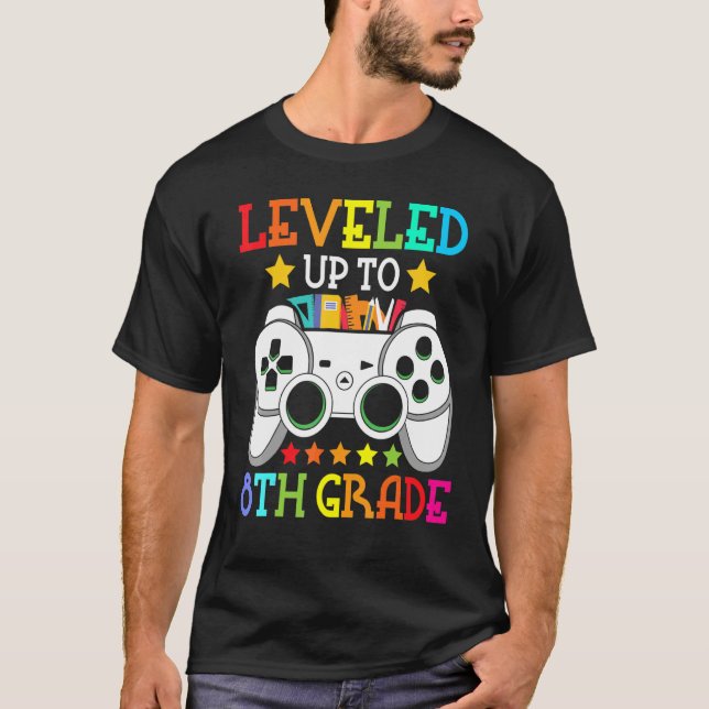 8th Grade Level Unlocked Video Game Back To School T Shirt (Framsida)