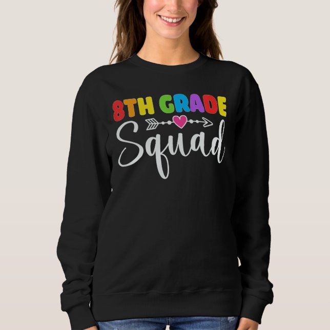 8th Grade Squad Eighth Teacher Student Team Back T T Shirt (Framsida)