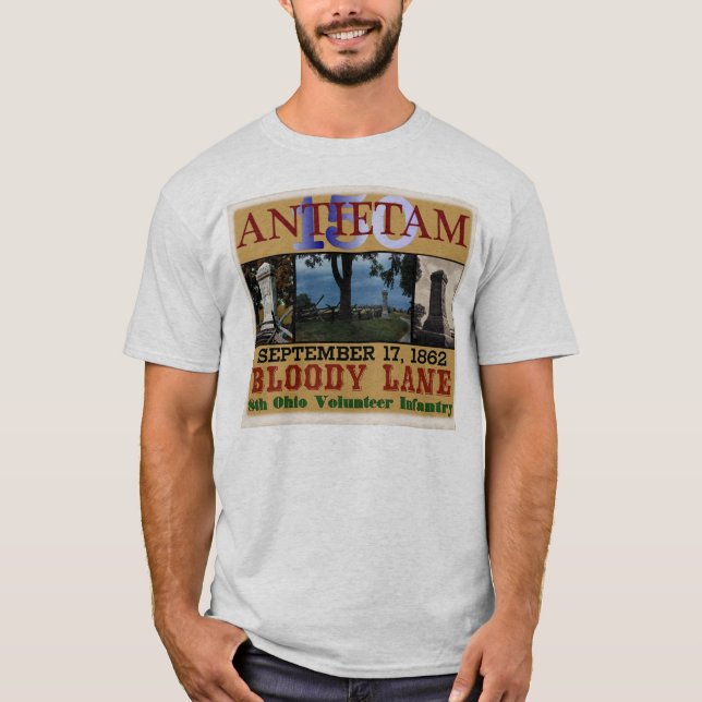 8th Monument för Ohio volontärinfanteri på T Shirt (Framsida)