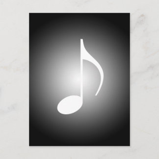 8th Note Svarta & Vita Musiker Not med strålkastar Vykort