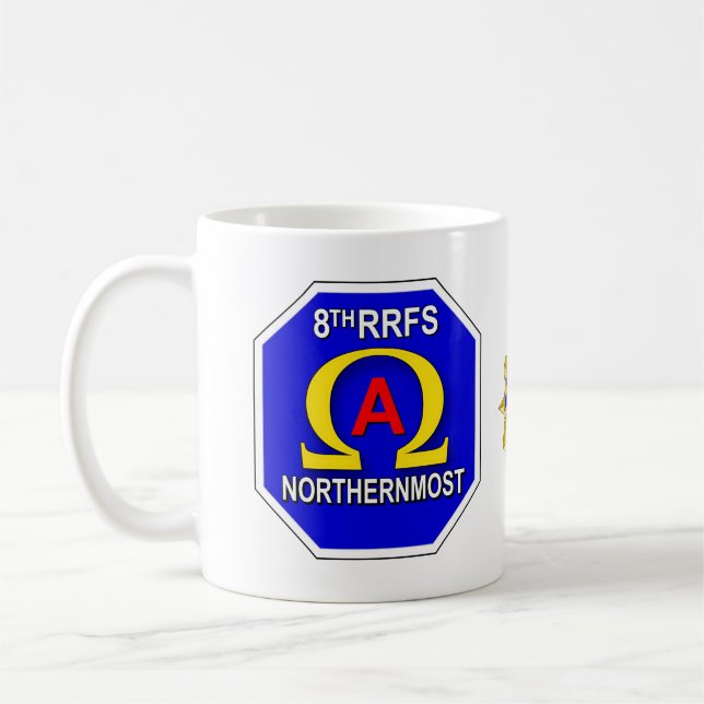 8th Radiosände forskning FS - veteran för ASA Kaffemugg (Vänster)