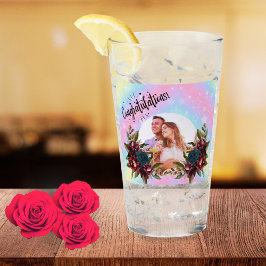 8th Wedding Anniversary Romantic Floral Couple Glaskopp