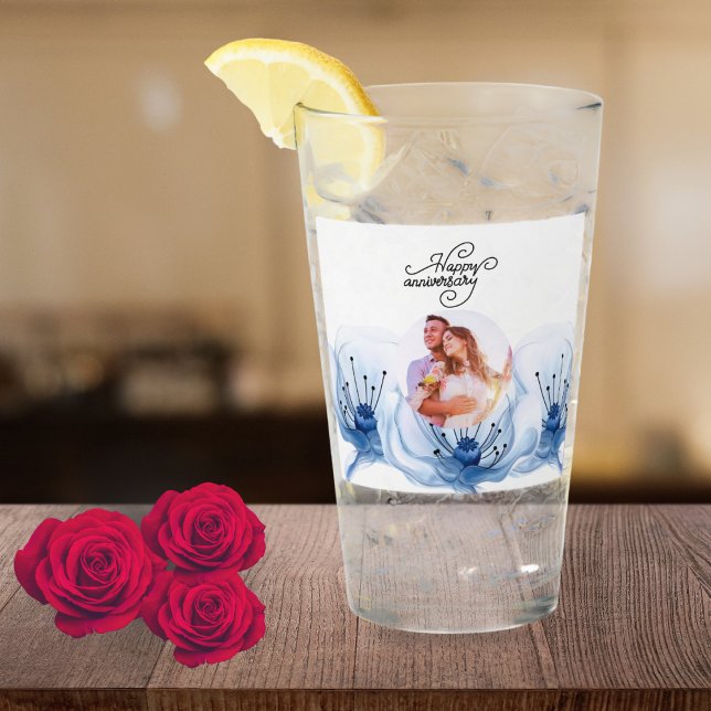 8th Wedding Anniversary Romantic Floral Keepsake Glaskopp (Skapare uppladdad)