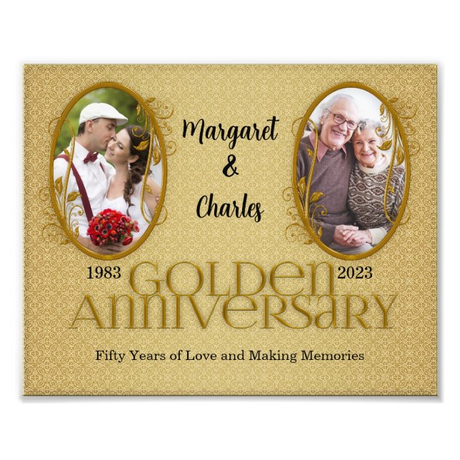 8x10 50th Golden Annivsersary Collage Fototryck (Framsidan)