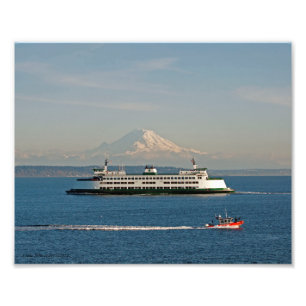 8X10 Mount Rainier från Puget Ljud Fototryck