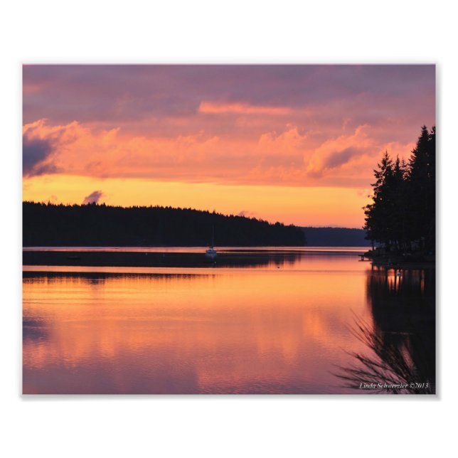8X10 Soluppgång på Ljud Fototryck (Framsidan)