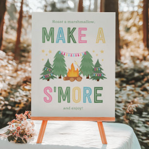 8x10 Tjejernas Camping Gör en S'more-skylt