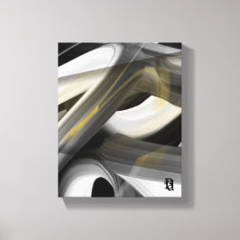 8x10" Trend Abstrakt Konstduk Svart Vitt Guld Canvastryck