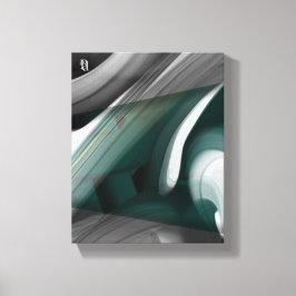 8x10" Trend Abstrakta Konstdukar Svart Vitt Grönt Canvastryck
