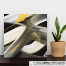 8x8-tums Trend Abstrakt Art Canvas Black White Gul