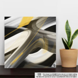 8x8-tums Trend Abstrakt Art Canvas Black White Gul