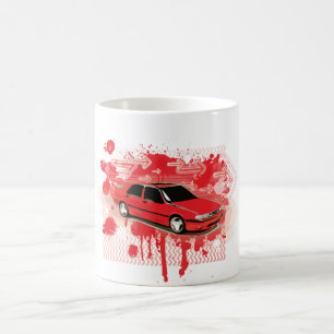 9000 aero rött, grungestilmugg kaffemugg