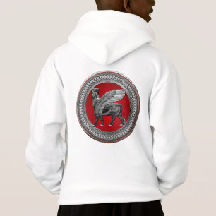 [900] Assyrian Winged Bull: Silver & Black Lamassu T Shirt