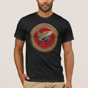 [900] Bevingad tjur för assyrier: Guld och svart T Shirt