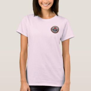 [900] Egyptiska Winged Scarab och Ankh Helig Silve T Shirt