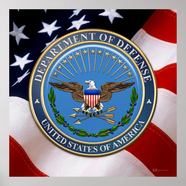 [900] Emblem [3D] från Förenta staternas försvarsd Poster (Framsidan)