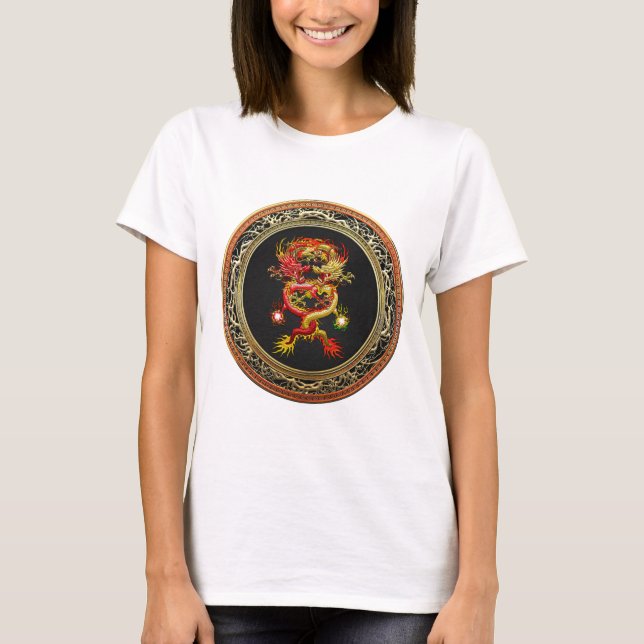 [900] Röd- och Gult-drakar T Shirt (Framsida)