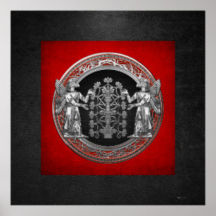 [900] Två Silver Ninurtas med Livets träd Poster