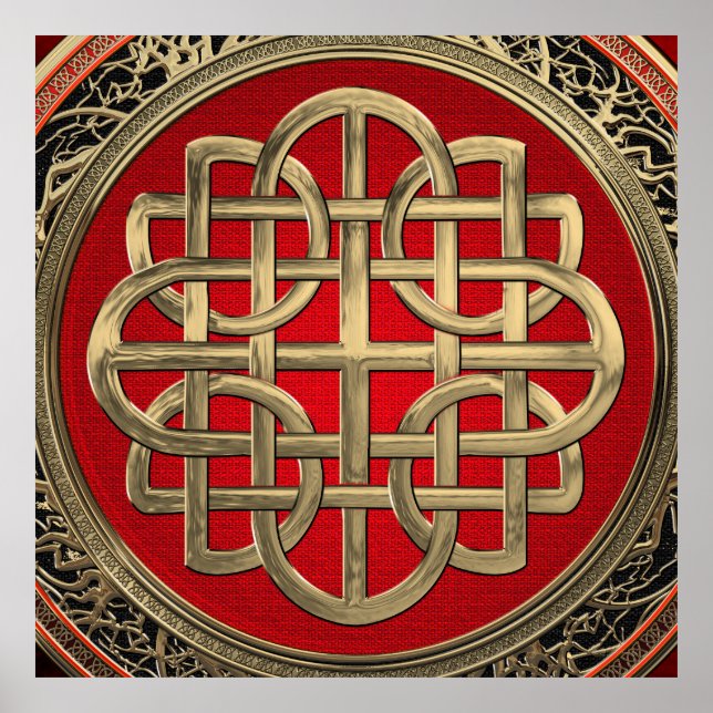 [901] Helig Celtic Guld Knot Kor Poster (Framsidan)