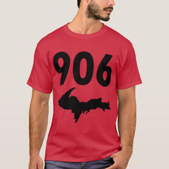 906 Övre Peninsulan Shirt Yooper Upper Michigan T Shirt (Framsida)