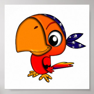 906 TECKNAD FÖR PIRAT-PARROT POSTER