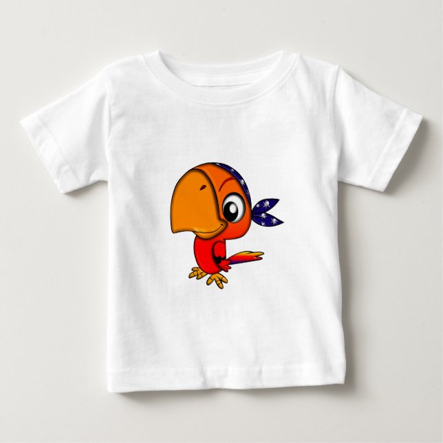 906 TECKNAD FÖR PIRAT-PARROT T-SHIRT (Framsida)