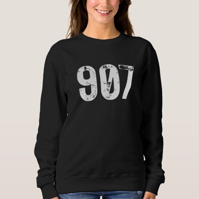 907 Area Code Alaska Mobile Telephone Area Code 90 T Shirt (Framsida)