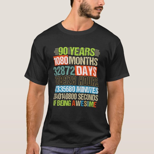 90 år 1080 månader 90:e födelsedagen Fantastisk C T Shirt (Framsida)