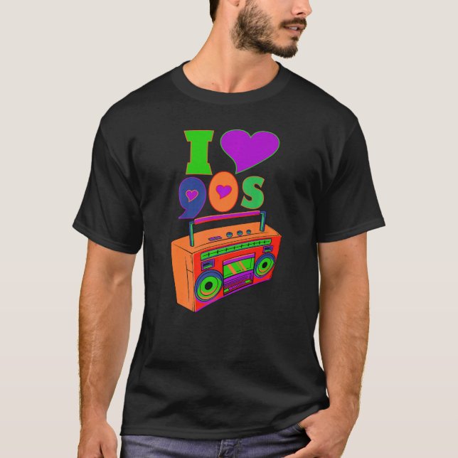 90 år 1990 90's Kid Retro Era 90's Hip hop T Shirt (Framsida)