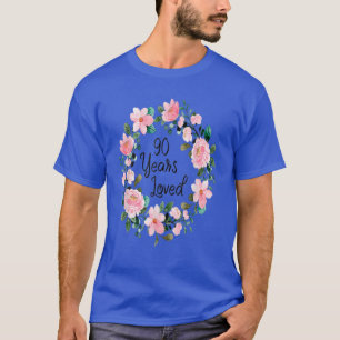 90 ÅR, 90 ÅR, Ålder, Blommigt, 90:e födelsedag M T Shirt