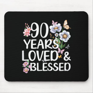 90 år älskad och välsignad Blommig 90-årsdag Musmatta