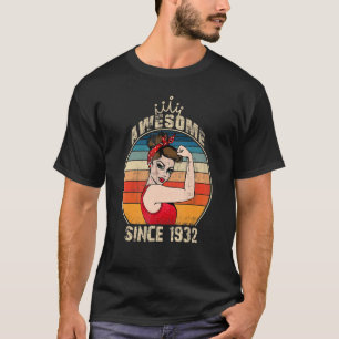 90 år gamla Fantastisk sedan 1932 90:e födelsedags T Shirt