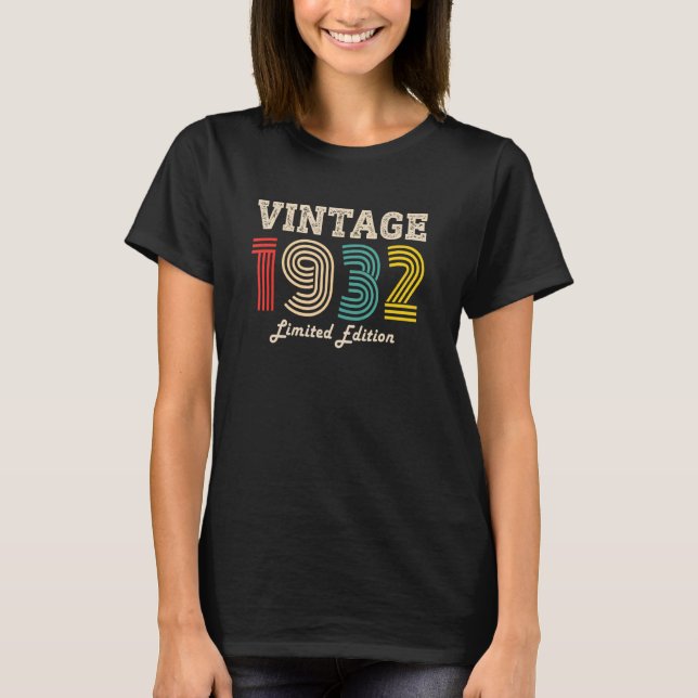 90 år gammal 1932 90:e födelsedag t shirt (Framsida)