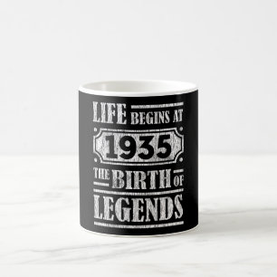90 år gammal 1935 90:e födelsedag för Legend Kaffemugg