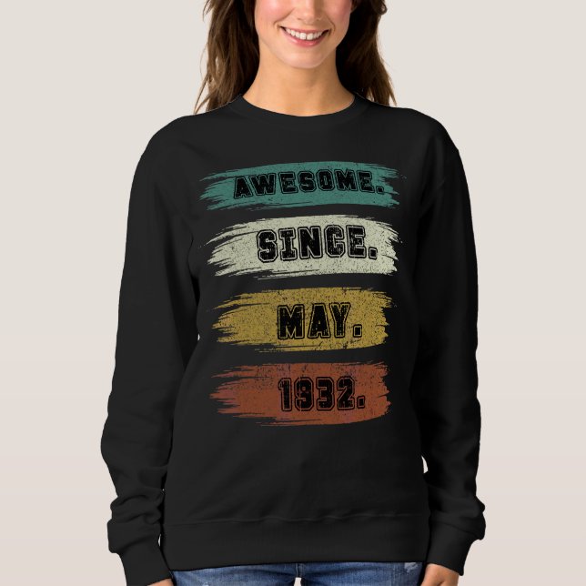 90 år gammal Fantastisk sedan maj 1932 90:e födels T Shirt (Framsida)