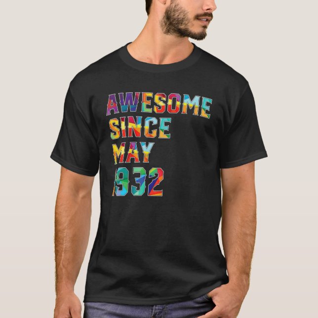 90 år gammal Fantastisk sedan maj 1932 90:e födels T Shirt (Framsida)