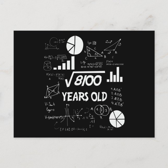 90 år gammal födelsedag matematiklärare 90-årspres vykort (Framsida)