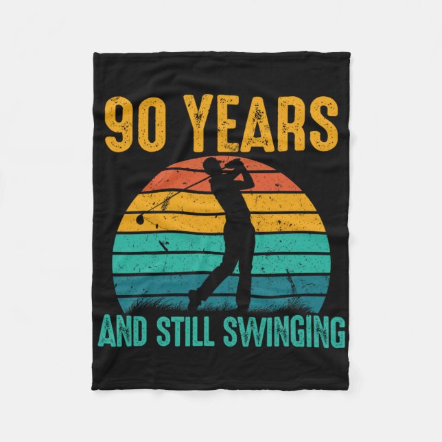 90 år och fortfarande sväljer 90:e Golffåglar Fleecefilt (Framsidan)