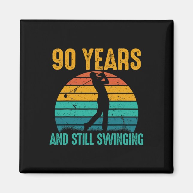 90 år och fortfarande sväljer 90:e Golffåglar Magnet (Framsidan)