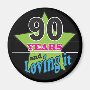 90 år och lång tid 90:e födelsedag magnet
