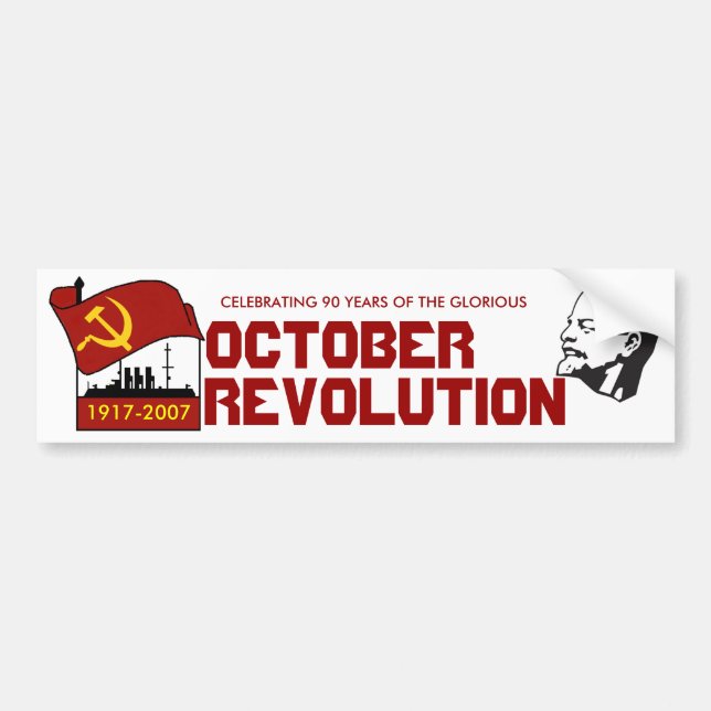 90 ÅR OKTOBER REVOLUTION BILDEKAL (Framsidan)