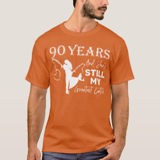 90 år största fångst 90-års bröllopsjubileum r t shirt