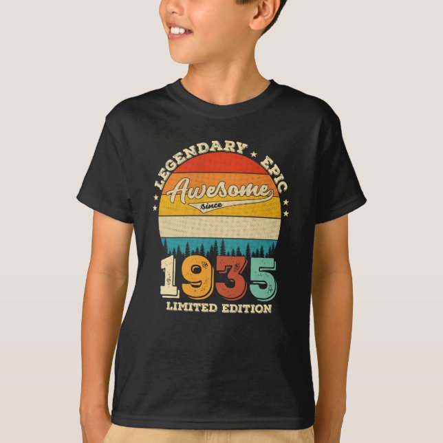 90-årig dag 1935 Fantastisk 90:e födelsedagspresen T Shirt (Framsida)