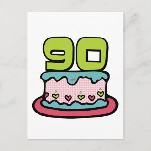 90-årig födelsedagskaka vykort
