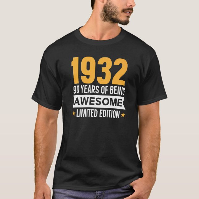 90 års ålder som Fantastisk 1932 1 T Shirt (Framsida)