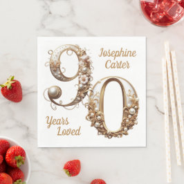 90-års födelsedags elegant fest pappersservett