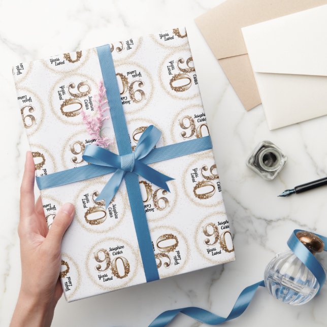 90-års födelsedags elegant fest presentpapper (Gifting)