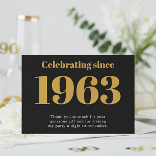 90-årsdag 1936 Retro Svart Och Guld Tack Kort