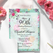 90-årsdag  Blommande Ros Personlig Födelsedag