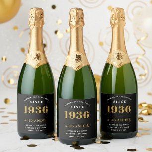 90-årsdag Namn 1936 Svart Guld Elegant Chic